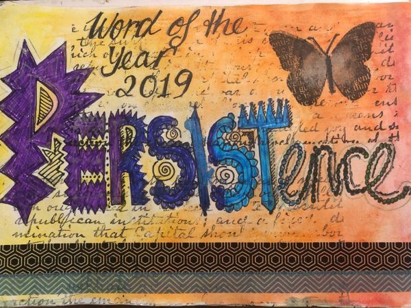 A page from my journal with my word of the year for 2019 - Persistence